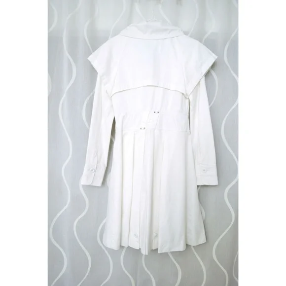 NWT ARMANI EXCHANGE White Funnel Neck Cotton Trench Overcoat | Size S - Picture 7 of 9